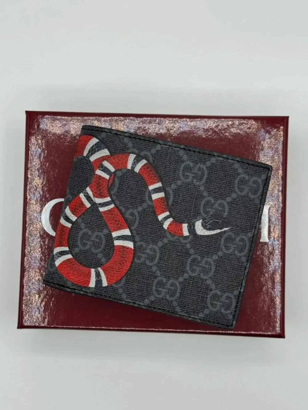 Gucci Kingsnake GG Supreme Wallet Black